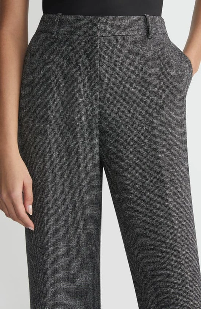 Lafayette 148 Marled Linen Basketweave Gates Pant In Black Multi