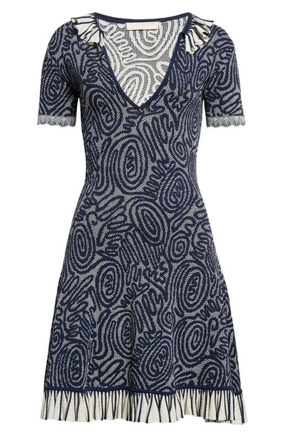 Shop Ulla Johnson Gabrielle Abstract Print Jacquard Dress In Ink