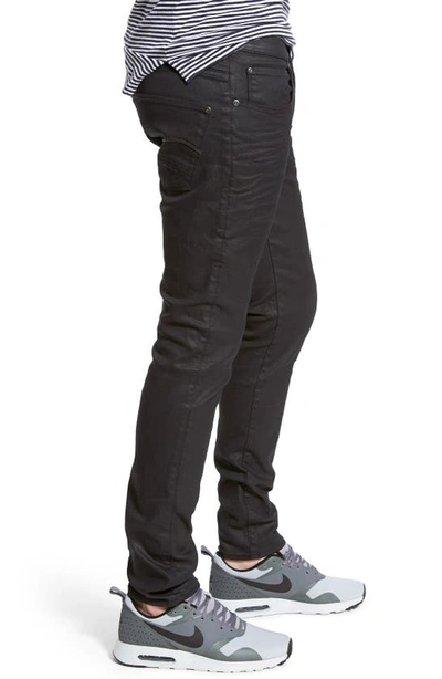 Shop G-star Raw 'revend' Skinny Fit Coated Jeans In 3d Dark Aged Black