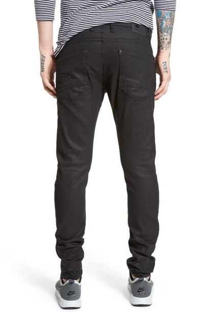 Shop G-star Raw 'revend' Skinny Fit Coated Jeans In 3d Dark Aged Black