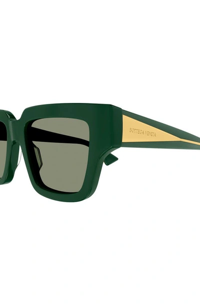 Shop Bottega Veneta 52mm Square Sunglasses In Green