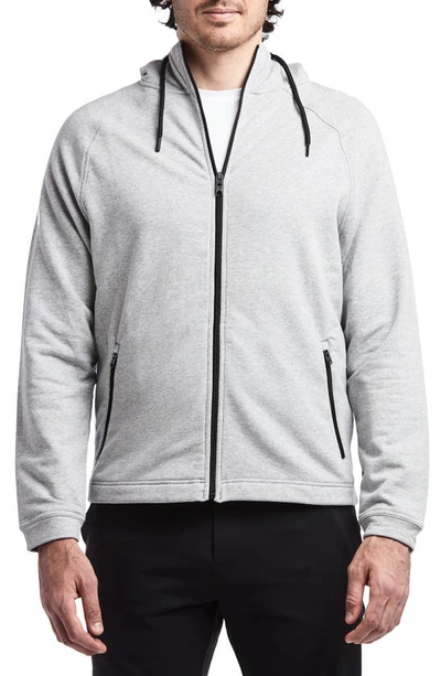 Shop Public Rec Weekend Zip Up Hooded Jacket In Heather Silver Spoon