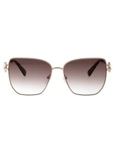 Shop Longchamp Square Frame Sunglasses In Multi