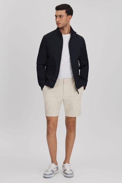 Shop Reiss Deck - Stone Slim Fit Drawstring Chino Shorts, 32