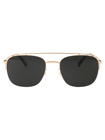 Shop Mykita Nor Navigator Frame Sunglasses In Gold