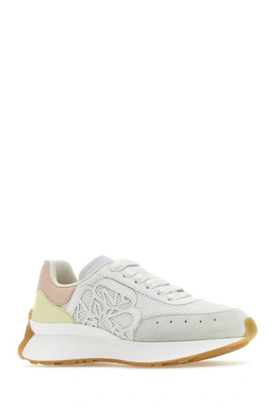 Shop Alexander Mcqueen Woman Multicolor Leather And Mesh Sprint Runner Sneakers