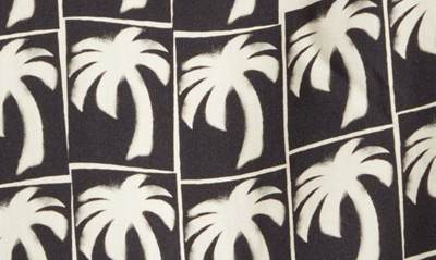 Palm Angels Men's Dripping Palms Camp Shirt In Black Offwhite