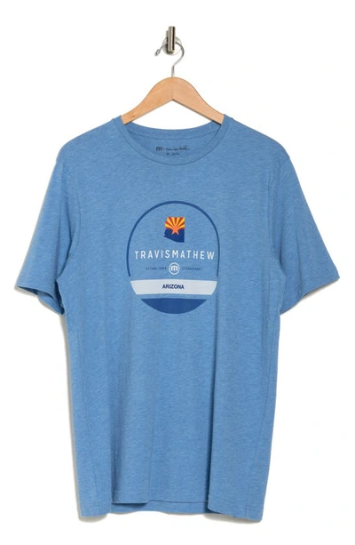 Shop Travis Mathew Travismathew Outlaw Mcgraw Graphic T-shirt In Heather Blue