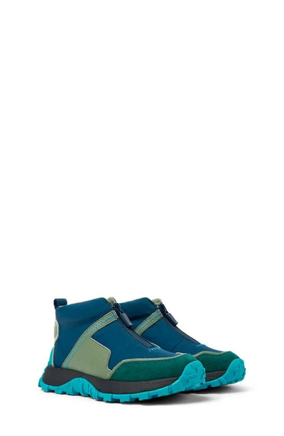 Shop Camper Kids' Drift Mid Zip Trail Sneaker In Blue/ Green Multi