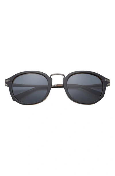 Shop Ted Baker 51mm Polarized Round Sunglasses In Black