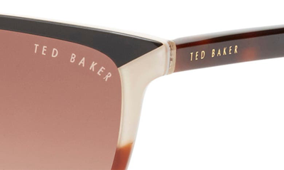 Shop Ted Baker 56mm Rectangular Sunglasses In Tortoise