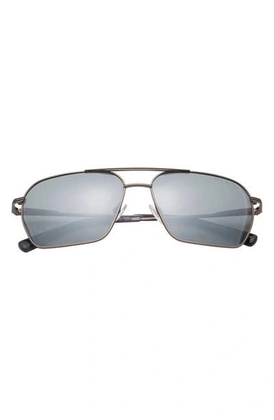 Shop Ted Baker London 59mm Polarized Aviator Sunglasses In Gunmetal