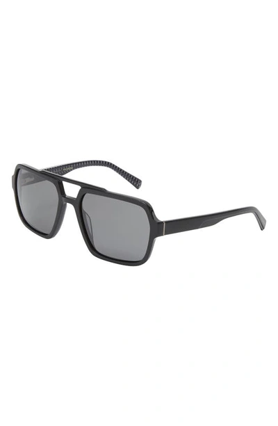 Shop Ted Baker 59mm Polarized Navigator Sunglasses In Black