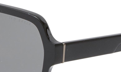 Shop Ted Baker 59mm Polarized Navigator Sunglasses In Black