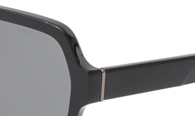 Ted Baker 59mm Polarized Navigator Sunglasses In Black
