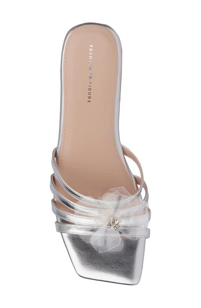 Fashion To Figure Shayla Slide Sandal In Silver