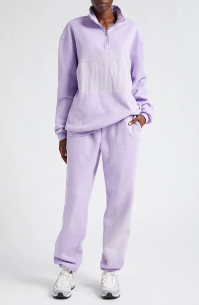 The Mayfair Group Choose Kindness Embroidered Quarter Zip Pullover In Lavender