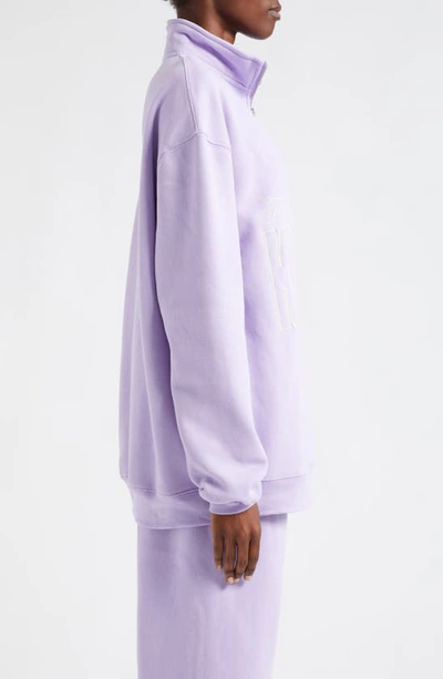 The Mayfair Group Choose Kindness Embroidered Quarter Zip Pullover In Lavender