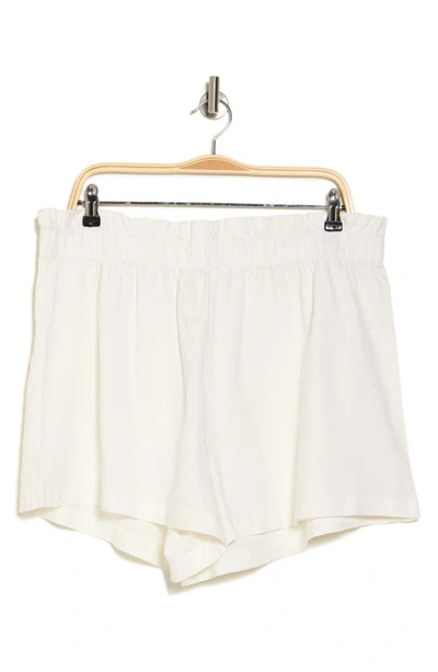 Shop Weworewhat Linen Blend Paperbag Shorts In White