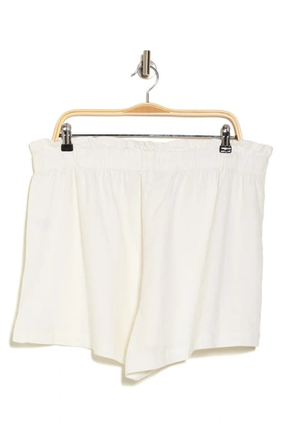 Shop Weworewhat Linen Blend Paperbag Shorts In White