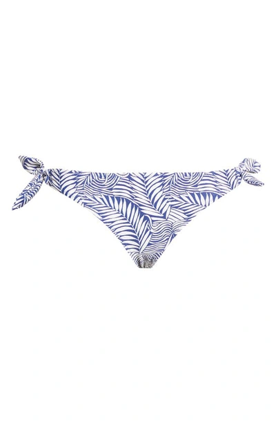 Shop Lemlem Palm Leaf Side Tie Bikini Bottoms In Royal Blue