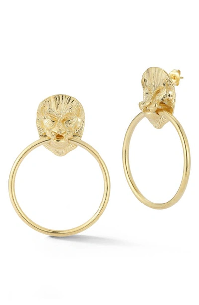 Shop Chloe & Madison 14k Gold Plated Sterling Silver Lion Drop Earrings