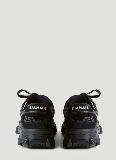 Shop Balmain Men B-east Suede Sneakers In Black