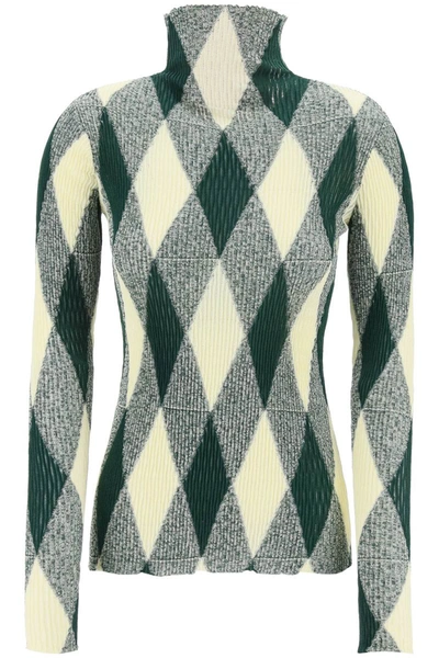 Shop Burberry "striped Cotton And Silk Dolcev In Green