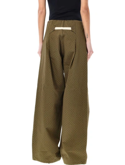 Shop Darkpark Daisy Crystal Studded Pants In Military Green