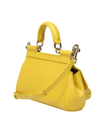 Shop Dolce & Gabbana Handbag From The Sicily Line In Small Size In Yellow