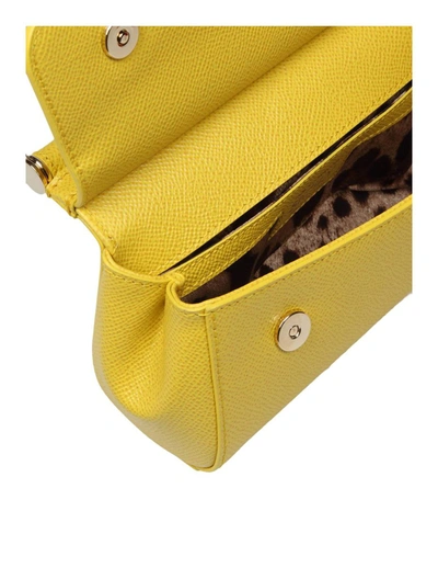 Shop Dolce & Gabbana Handbag From The Sicily Line In Small Size In Yellow