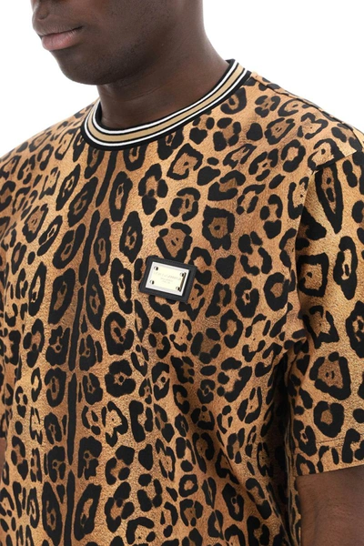 Shop Dolce & Gabbana Leopard Print T-shirt With In Multicolor