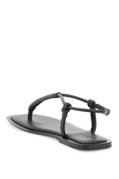 Shop Brunello Cucinelli "flip-flops With Precious Bra Women In Black