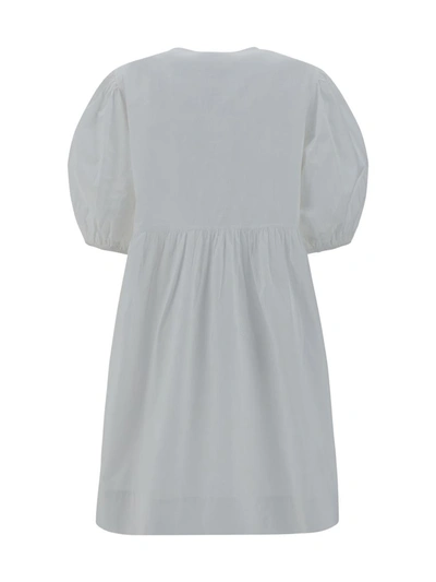 Shop Ganni Dresses In Bright White