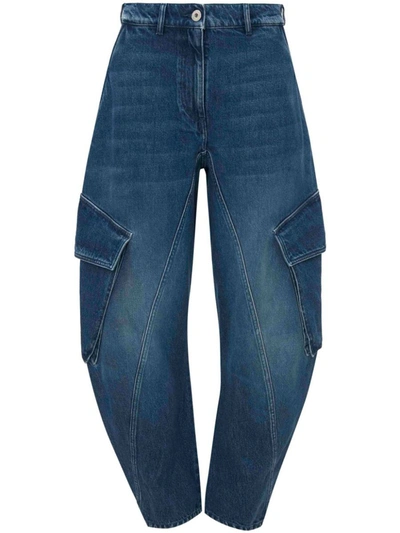 Shop Jw Anderson J.w. Anderson Curved-seam Tapered Jeans In Blue