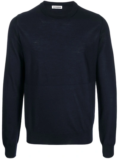 Shop Jil Sander Crew-neck Sweater In Blue