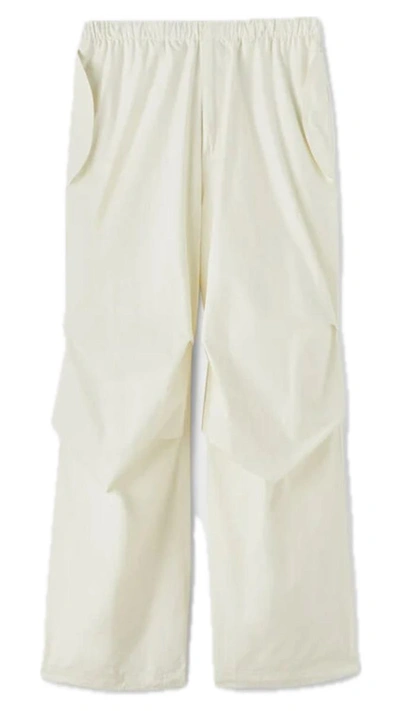 Shop Jil Sander Trousers With Knee Pleat In Ivory