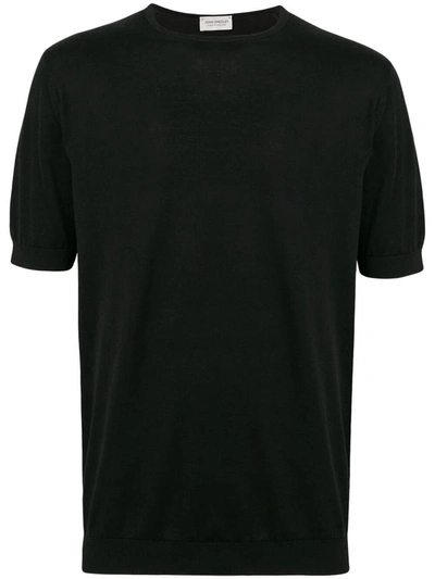 Shop John Smedley Belden Short Sleeves Crew Neck T-shirt Clothing In Black