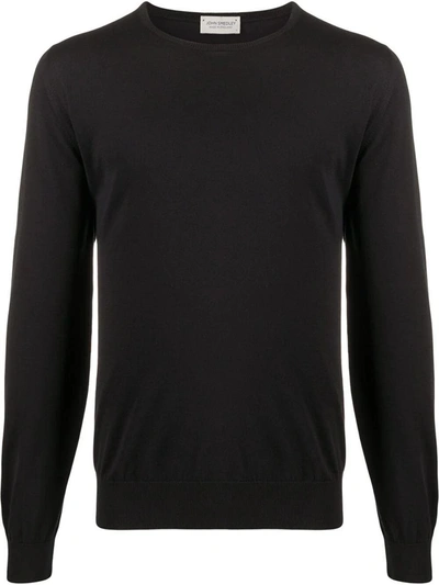 Shop John Smedley Hatfield Crew Neck Long Sleeves Pullover Clothing In Black