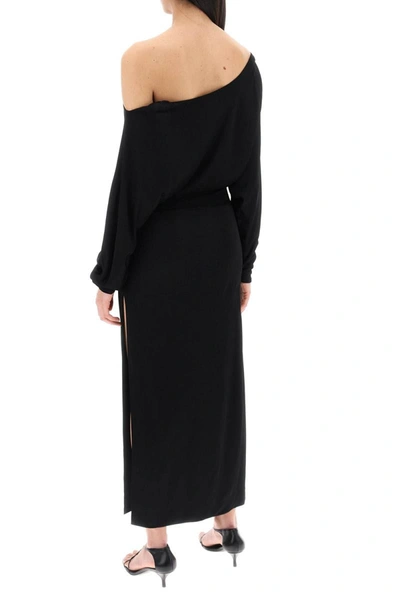 Shop Khaite Off-shoulder Maxi Dress In Black