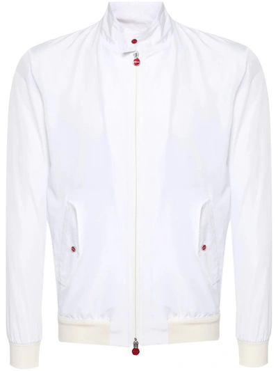 Shop Kiton Lightweight Jacket With Stand-up Collar In White
