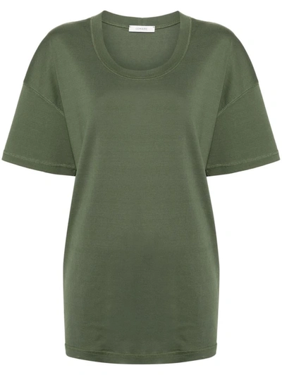 Shop Lemaire Scoop-neck Cotton T-shirt In Smoky Green
