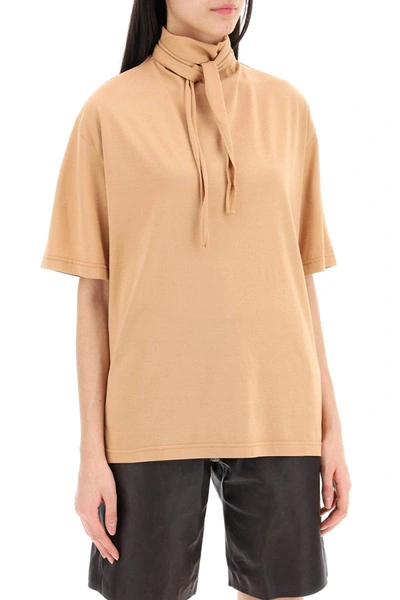Shop Lemaire "foulard Collar T-shirt With In Brown