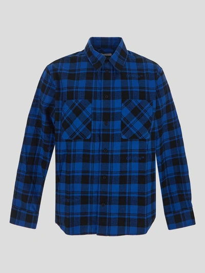 Shop Off-white Shirts In Darkblueblack