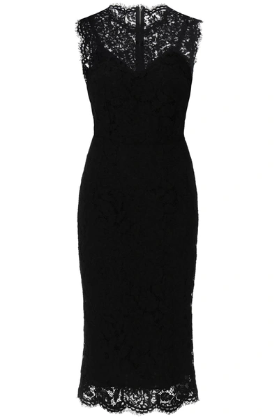 Shop Dolce & Gabbana Lace Sheath Dress With A Women In Black