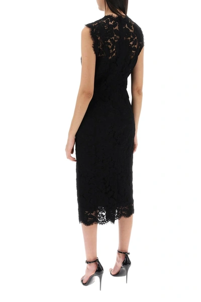 Shop Dolce & Gabbana Lace Sheath Dress With A Women In Black