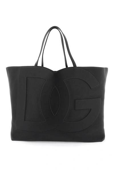 Shop Dolce & Gabbana Large Dg Logo Shopping Bag Men In Black