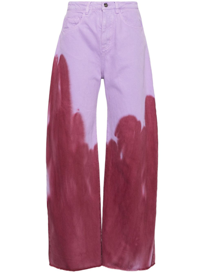 Shop Marques' Almeida Purple High-rise Two-tone Jeans