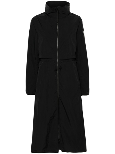 Shop Canada Goose Black Sinclair Acclimaluxe Maxi Raincoat