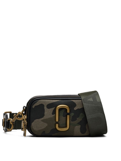 Shop Marc Jacobs Green The Camo Jacquard Snapshot Cross Body Bga